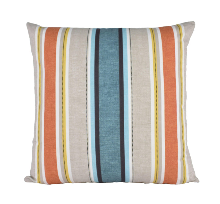 Clarke and Clarke - Luella - Teal / Spice - Striped Cushion Cover Throw Pillow Designer Home Decor.