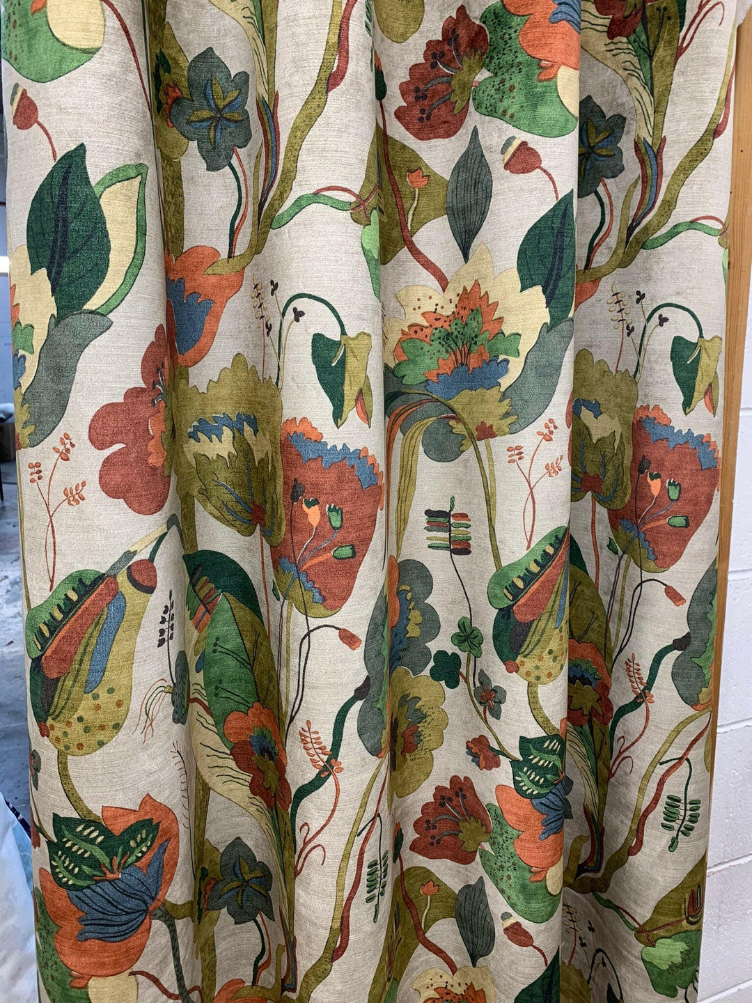 G P & J Baker - California Velvet Fabric - BP10813/4 - Red/Cream -curtains/drapes - Stunning Designer Fabric.