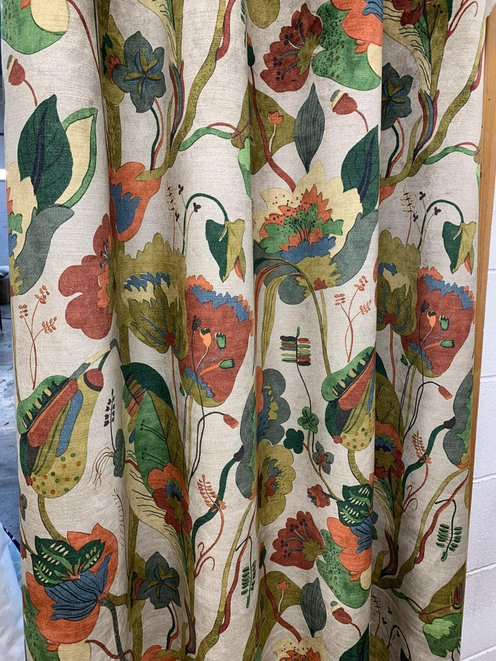 G P & J Baker - California Velvet Fabric - BP10813/4 - Red/Cream -curtains/drapes - Stunning Designer Fabric.