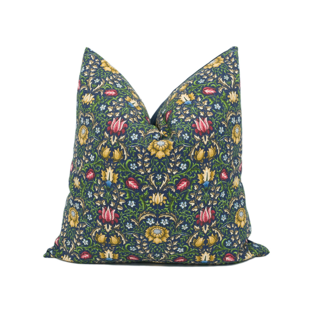 Iliv - Winslow - Jewel - Stunning Blue Floral Cushion Cover - Handmade Throw Pillow - Designer Home Décor.