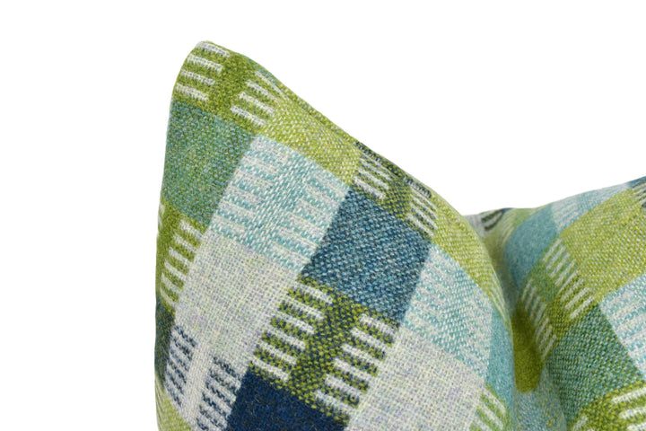 Abraham Moon - Salk - Green -  100% Wool Timeless Elegant - Humane Sustainable Eco Friendly - Designer Cushion Cover - Luxury Throw Pillow.