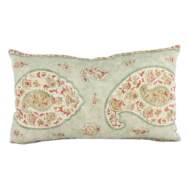 GP & J Baker - Coromandel - Green - Intricately Detailed Kashmir Paisley Designer Cushion Cover - Luxury Throw Pillow - Handmade Home Decor.