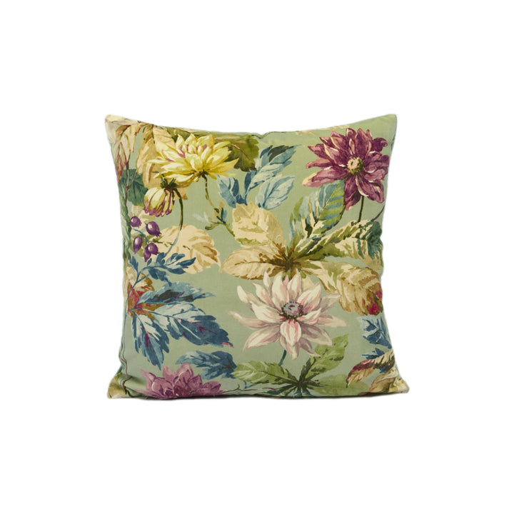 Sanderson - Dahlia & Rosehip Velvets - Mulberry / Grey - Iconic Bold Sumptuous Floral Designer Cushion Cover - Luxury Throw Pillow - Handmad.