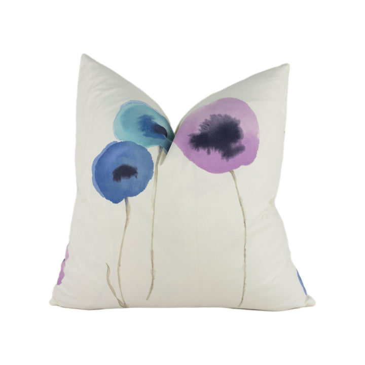 Sanderson - Poppies Watercolour - Indigo / Purple - Stunning Designer Cushion Cover Home Décor Throw Pillow.