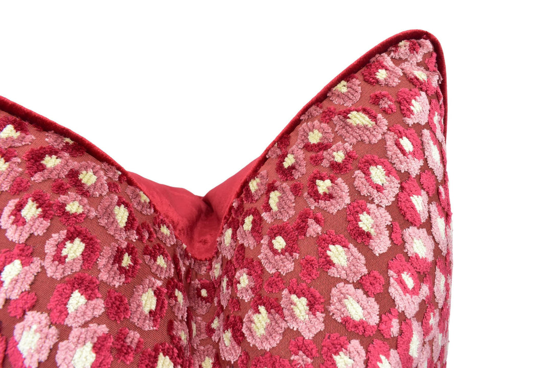 Jane Churchill - Cleo - Red - Playful Bold Small Scale Animal Print Designer Cushion Cover - Luxury Throw Pillow - Handmade Home Decor.