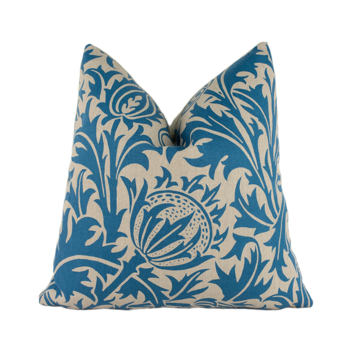 William Morris - Thistle - Indigo / Linen - Stunning Classic English Designer Cushion Cover Home Décor Throw Pillow.
