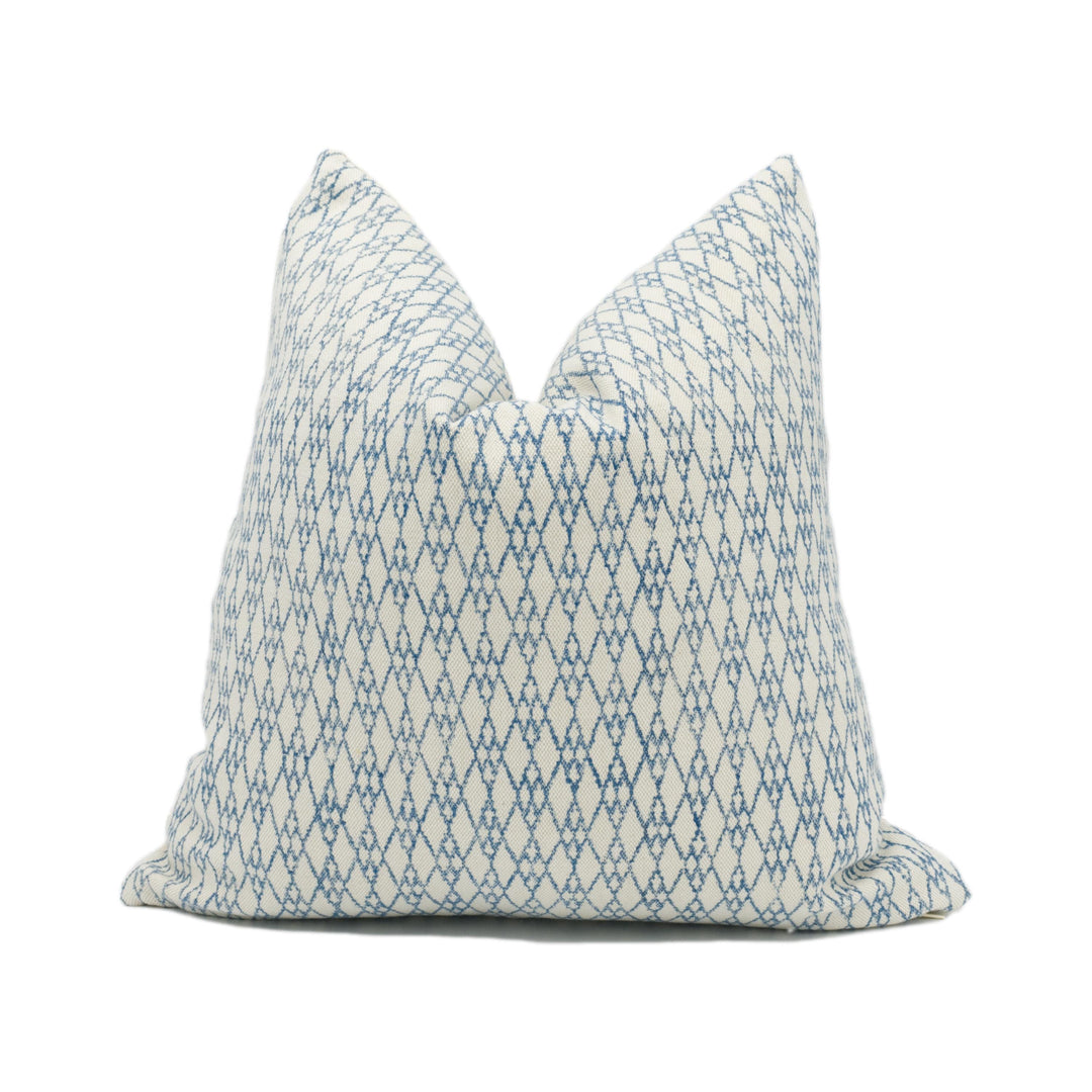GP &amp; J Baker - Madron - Indigo - Hand Block Printed Geometric Cushion Cover - Handmade Throw Pillow - Designer Home Décor