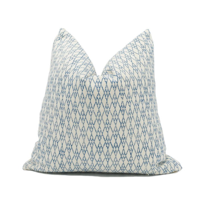 GP &amp; J Baker - Madron - Indigo - Hand Block Printed Geometric Cushion Cover - Handmade Throw Pillow - Designer Home Décor
