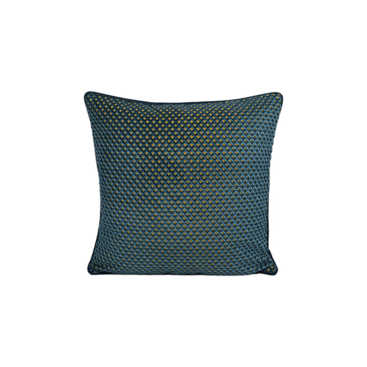Designers Guild - Portland - Delft - Plush Geometric Contrast Piped Velvet Cushion Cover - Handmade Throw Pillow - Designer Home Décor.
