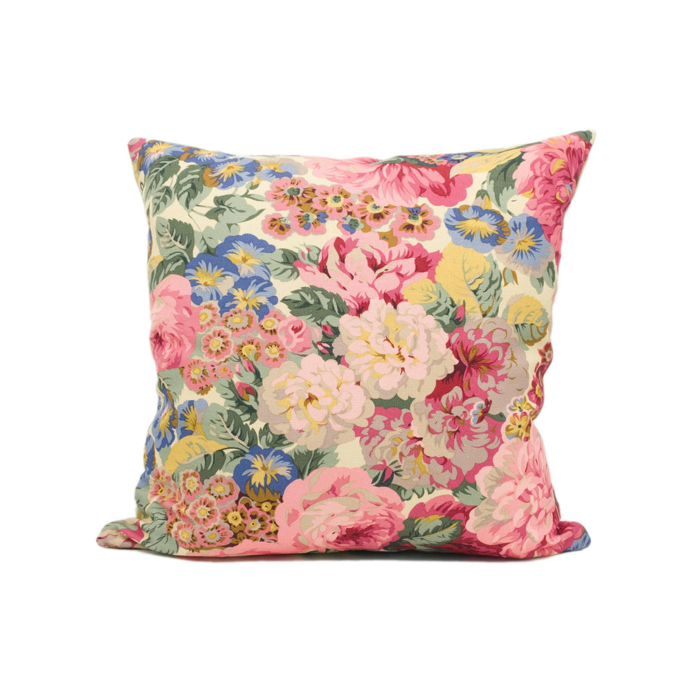Sanderson - Rose & Peony - Red (Linen) - Beloved Classic Floral Designer Cushion Cover - Luxury Throw Pillow - Handmade.