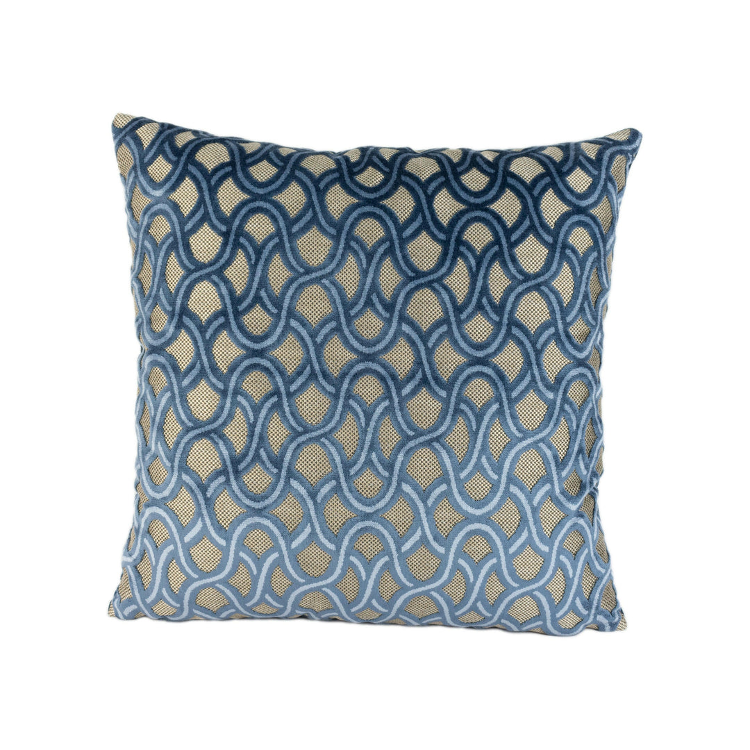 Jane Churchill - Astrid - Blue - Stunning Designer Velvet Cushion Cover Home Décor Throw Pillow.