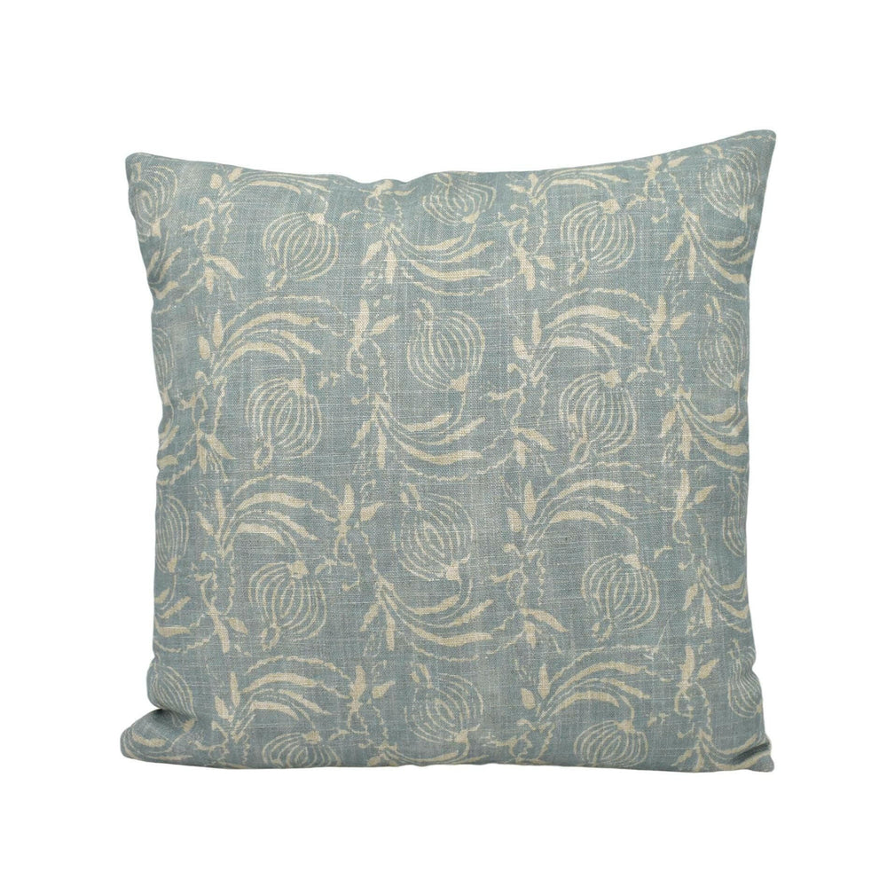 GP and J Baker - Pomegranate - Aqua - 18th Century Indian Delicate Floral Designer Cushion Cover - Luxury Throw Pillow - Handmade Home.