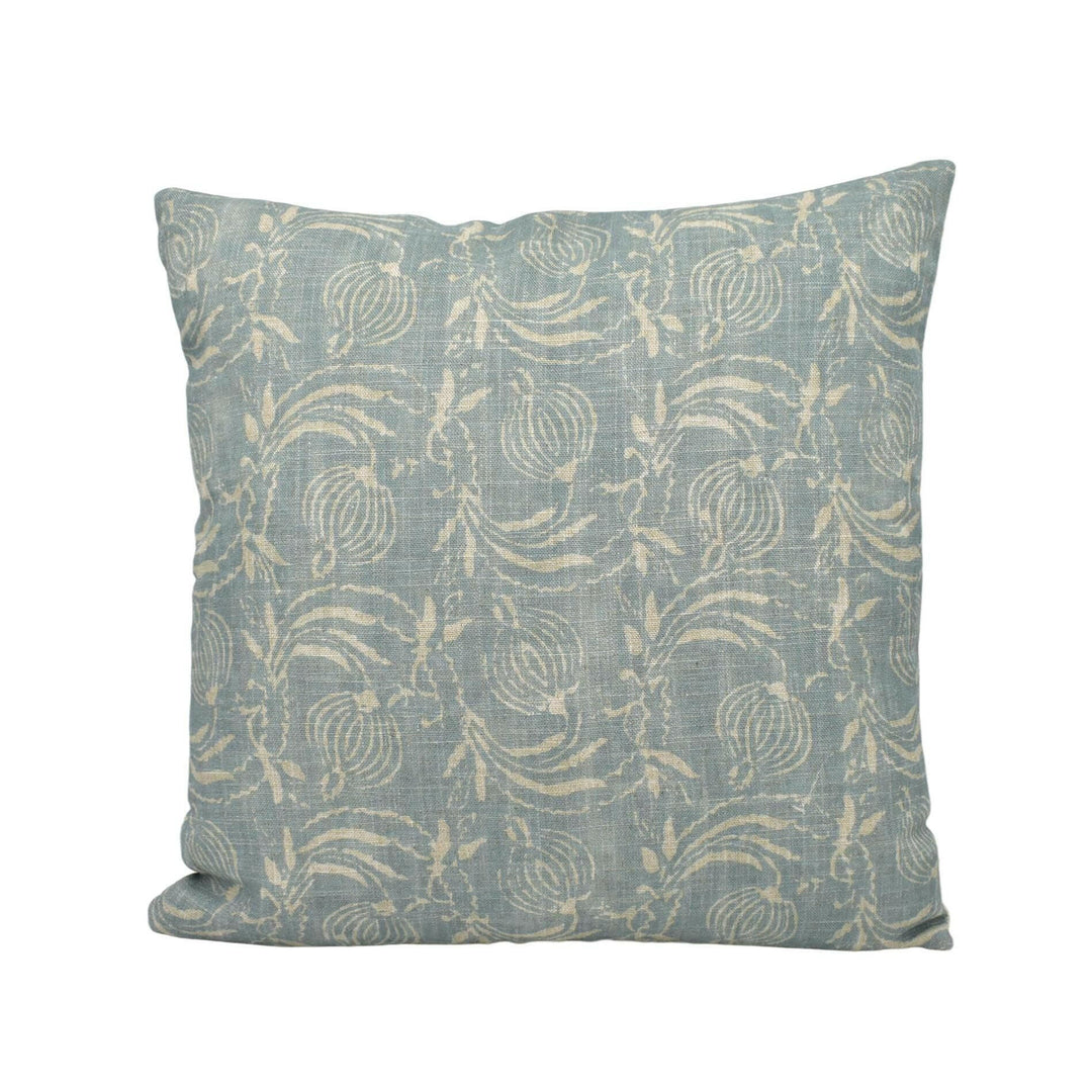 GP and J Baker - Pomegranate - Aqua - 18th Century Indian Delicate Floral Designer Cushion Cover - Luxury Throw Pillow - Handmade Home.