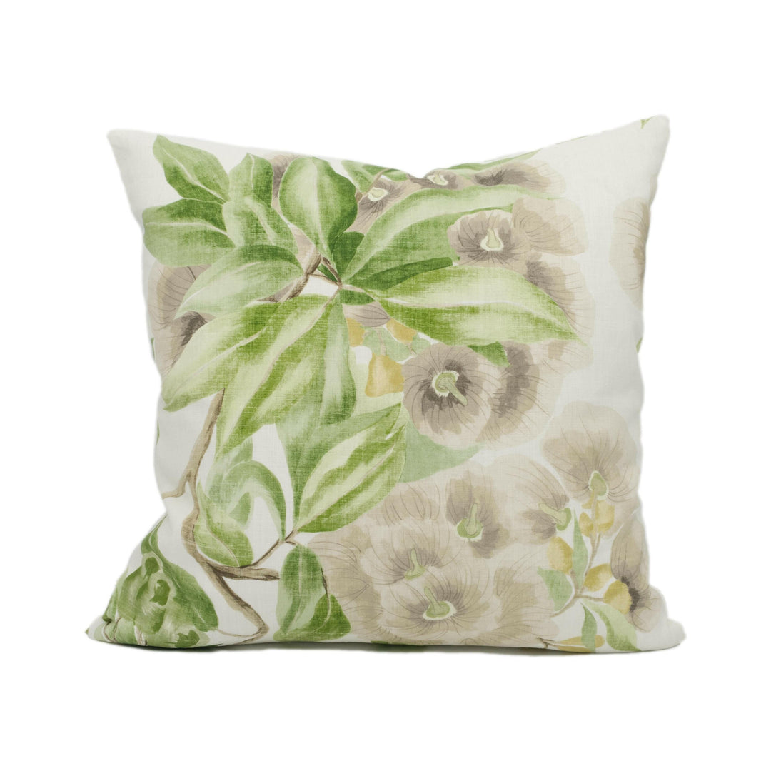 Thibaut - Camellia Garden - Spring on White - Beautiful English Trailing Floral Cushion Cover - Handmade Throw Pillow - Designer Home Décor.