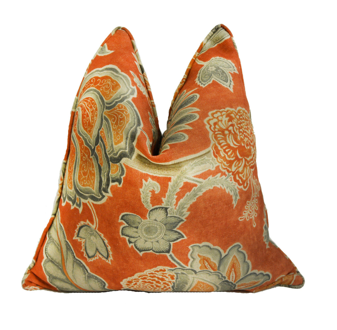 Sanderson - Shalimar - Russet / Flint - Cushion Cover Throw Pillow Designer Home Decor.