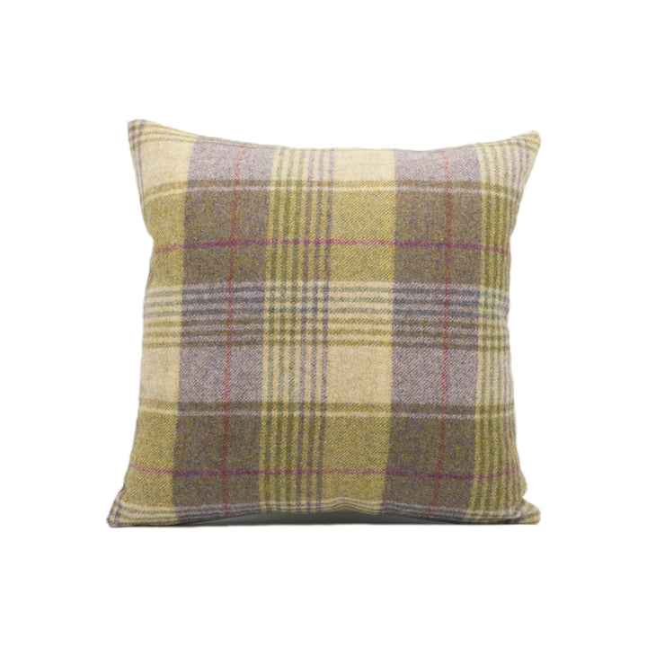 Abraham Moon - Huntingtower - Grape -  100% Wool Cushion Cover - Designer Plaid Pillow Cover - Handmade Custom Abraham Moon Pillowmade.