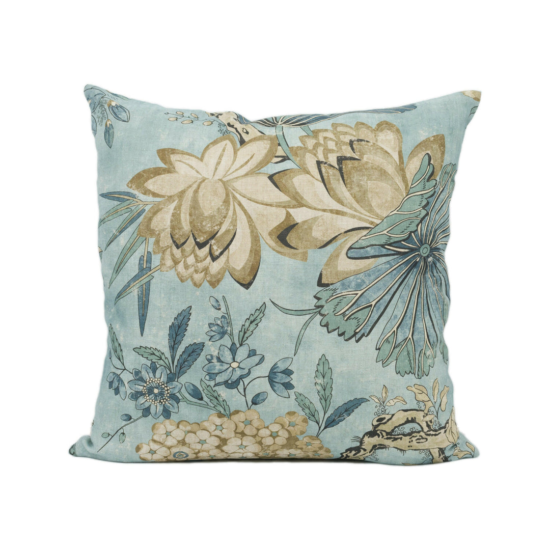 Anna French x Thibaut - Villeneuve - Aqua - Antique Avant Garde Bird Designer Cushion Cover - Luxury Throw Pillow - Handmade Home Decor.