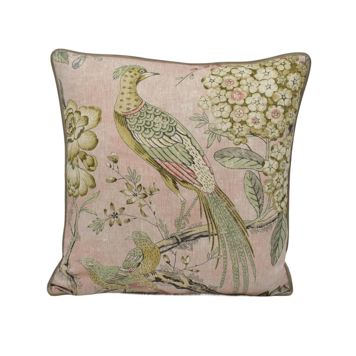 Anna French x Thibaut - Villeneuve - Blush - Antique Avant Garde Bird Designer Cushion Cover - Luxury Throw Pillow - Handmade Home Decor.