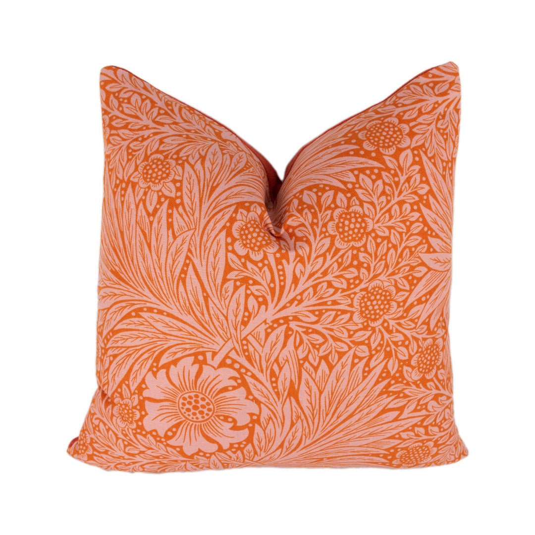 William Morris - Marigold - Orange / Pink - Cushion Cover Throw Pillow Designer Home Decor.