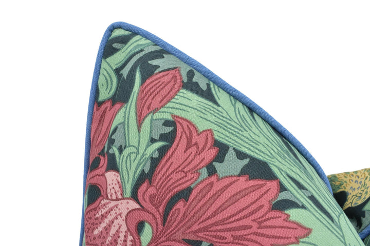William Morris - Iris - Floral & Botanical - Classic Traditional Morris Floral Designer Cushion Cover - Luxury Throw Pillow - Handmade Home.