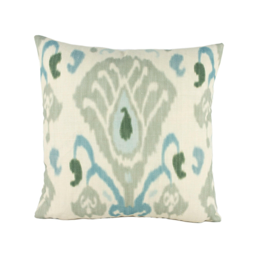Zoffany - Annapurna - Sky / Linen - Relaxed Semi-Abstract Ikat Inspired Cushion Cover - Handmade Throw Pillow Designer Home Decor.