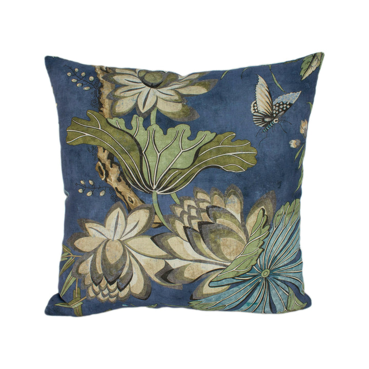 Anna French x Thibaut - Villeneuve - Navy - Antique Avant Garde Bird Designer Cushion Cover - Luxury Throw Pillow - Handmade Home Decor.