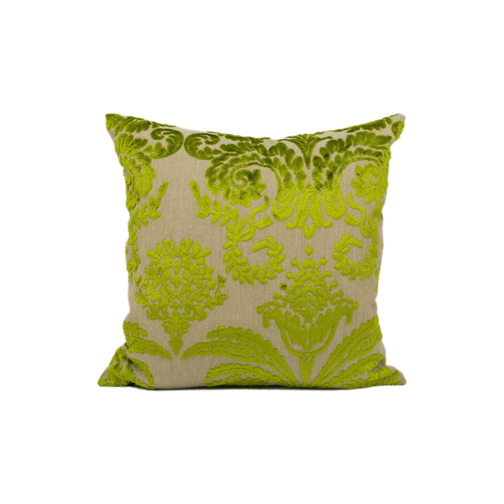 Designers Guild - Ombrione - Lime - Bright Funky Jacquard Velvet Cushion Cover - Handmade Throw Pillow - Designer Home Décor.