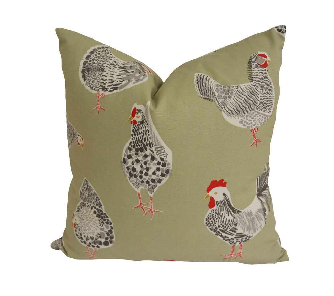 Clarke & Clarke x Studio G - Rooster - Sage -  Cushion Cover Pillow Throw.