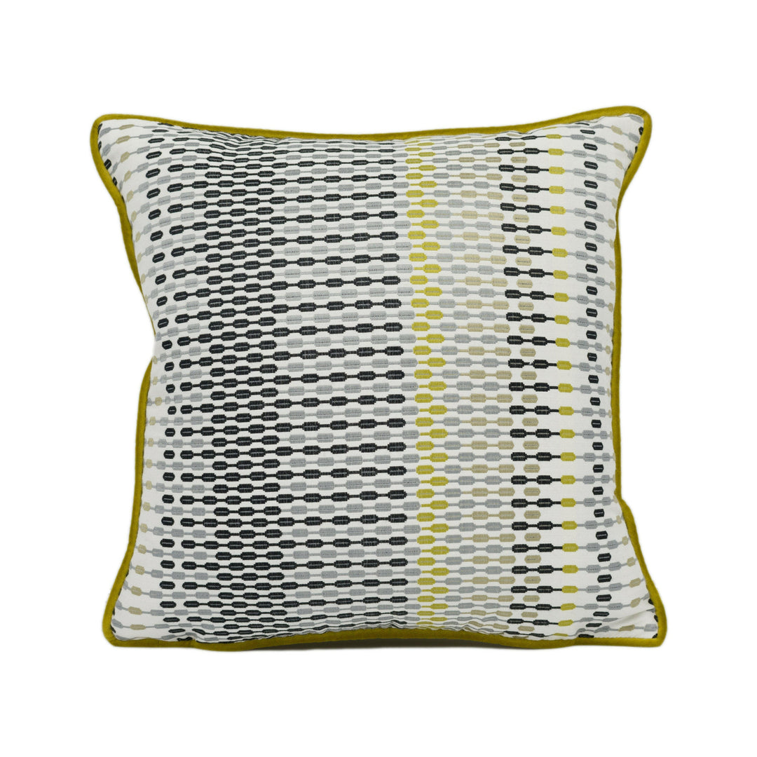 Harlequin - Array - Lime / Onyx / Charcoal - Stunning Unique Woven Fabric Contrast Piped Cushion Cover Throw Pillow Designer Home Decor.