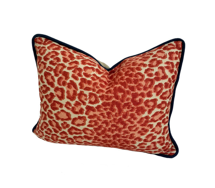 Colefax and Fowler - Panthera - Red - Soft Animal Print Stripe Designer Cushion Cover - Luxury Throw Pillow Handmade Home Decor.