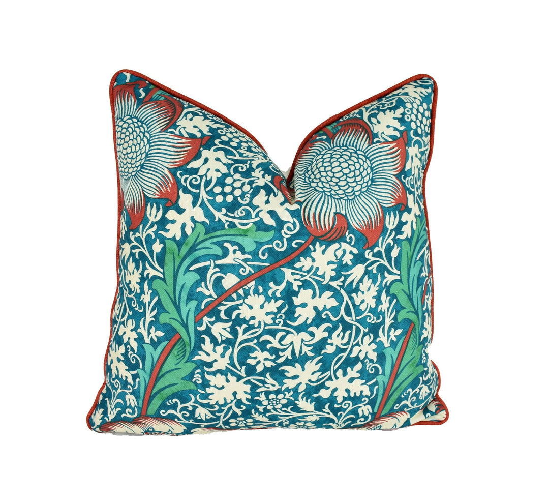 William Morris & Ben Pentreath - Kennet - Aqua / Pink - Cushion Cover Throw Pillow Designer Home Decor.