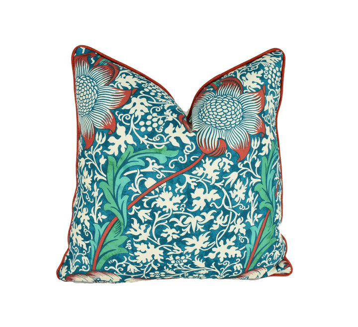 William Morris &amp; Ben Pentreath - Kennet - Aqua / Pink - Cushion Cover Throw Pillow Designer Home Decor.