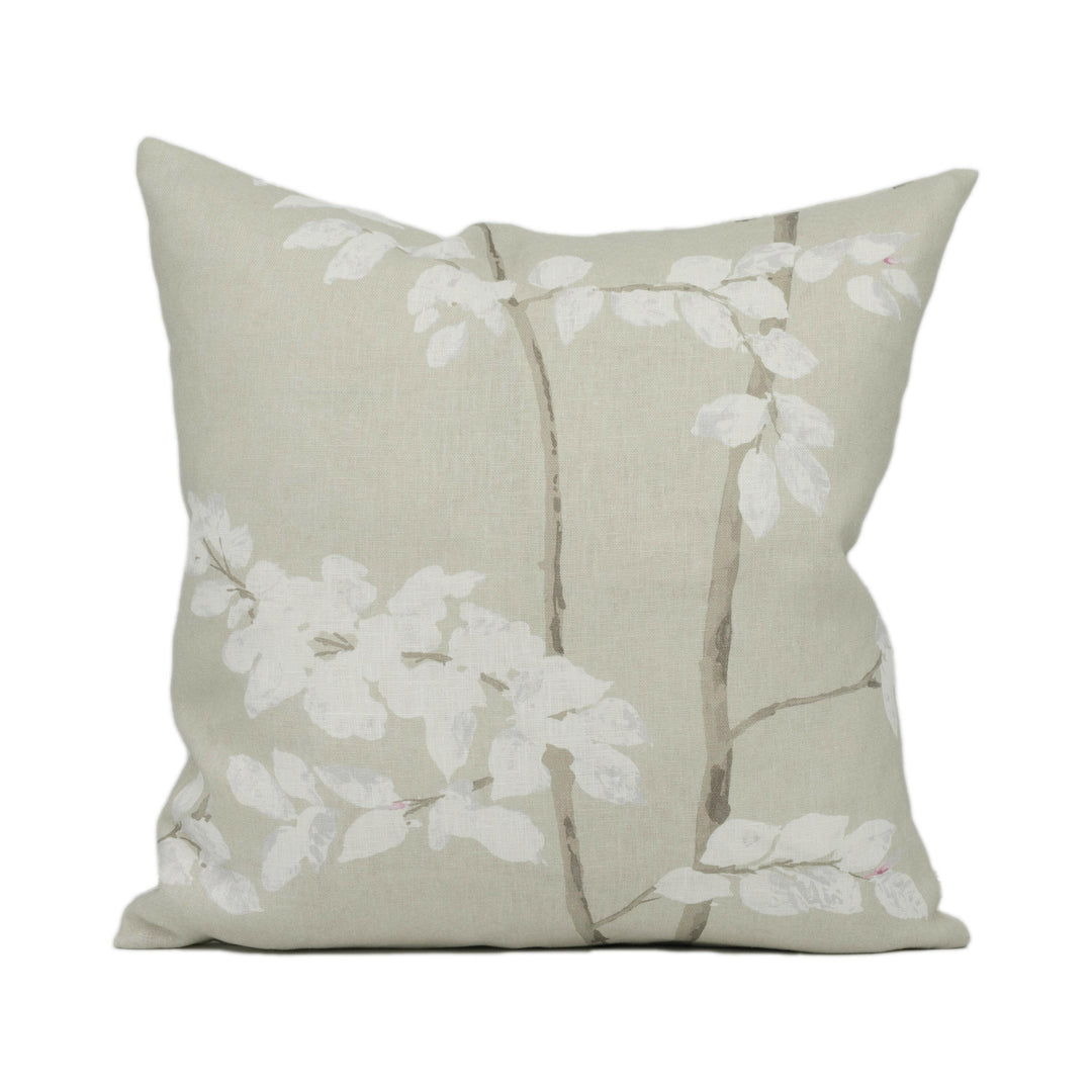 Lewis &amp; wood - Beech - Linen - Beautiful Delicate Tree Sapling Motif Cushion Cover - Handmade Throw Pillow - Designer Home Décor.