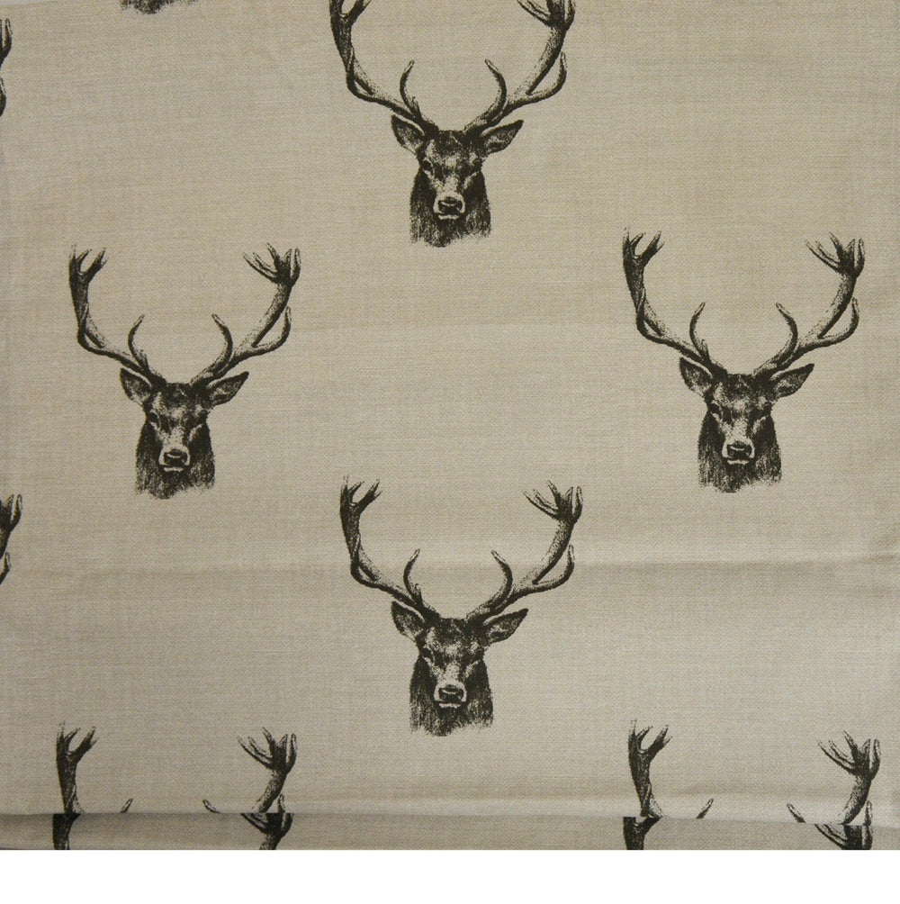 Fryetts - Stags - Charcoal - Professionally Made Roman Blind Made to Measure.