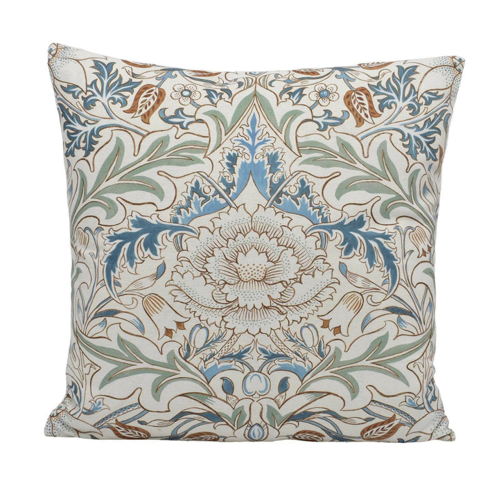 William Morris - Simply Severn - Bayleaf / Annatto - Elegant Acanthus Floral Damask Designer Cushion Cover - Luxury Throw Pillow - Handmade.
