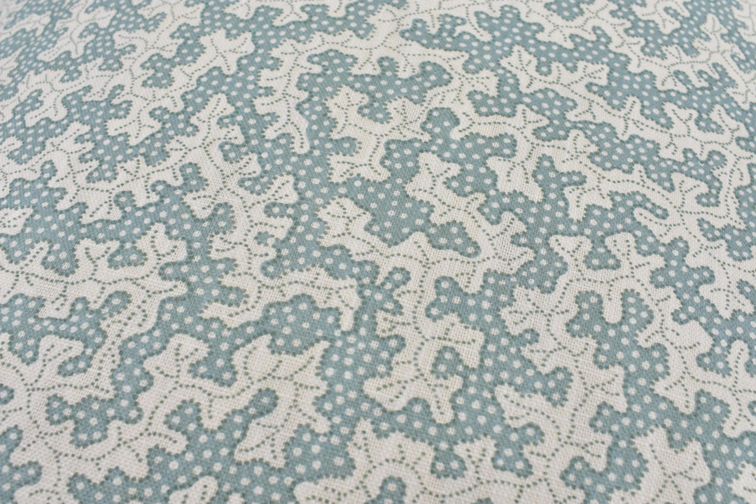 Sanderson – Truffle – Blue Clay – Spotted Cotton Linen Cushion with Ruffle Edge