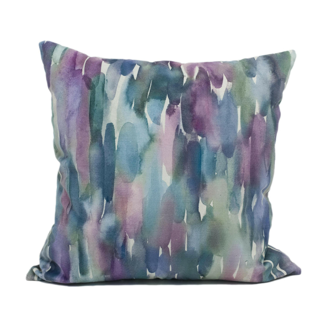 Voyage - Azalea - Sapphire - Soft Painterly Abstract Brush Strokes Velvet Cushion Cover - Handmade Throw Pillow - Designer Home Décor.