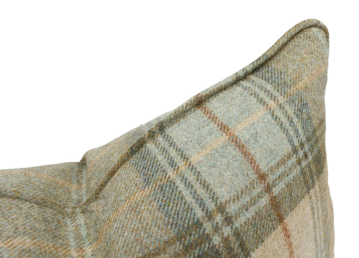 Abraham Moon - Stroud - Eau De Nil - 100% Wool Cushion Cover - Designer Plaid Pillow Cover - Handmade Custom Abraham Moon Pillow.