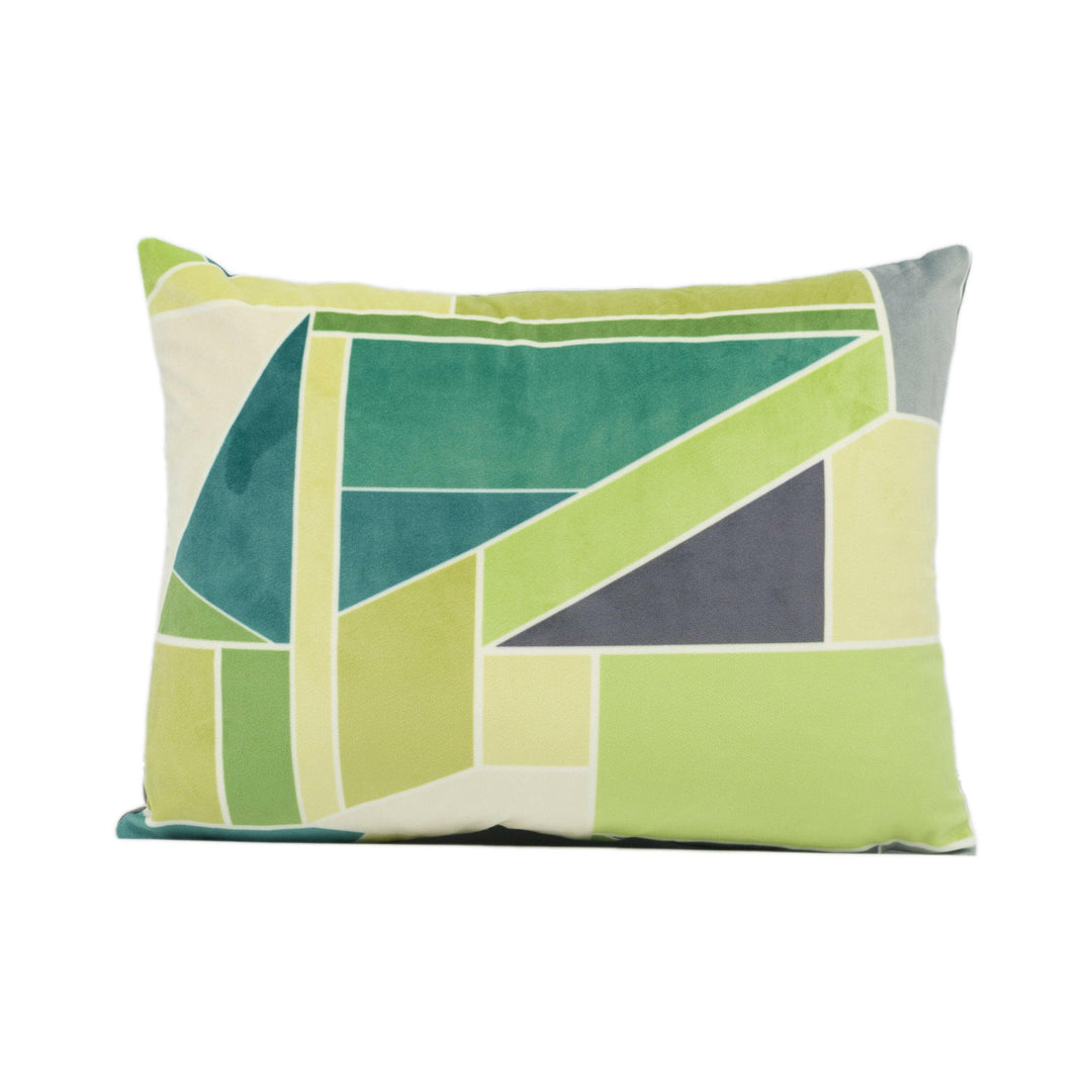 Scion - Beton - Kiwi - Funky Bright Geometric Modern Velvet Cushion Cover - Handmade Throw Pillow - Designer Home Décor.