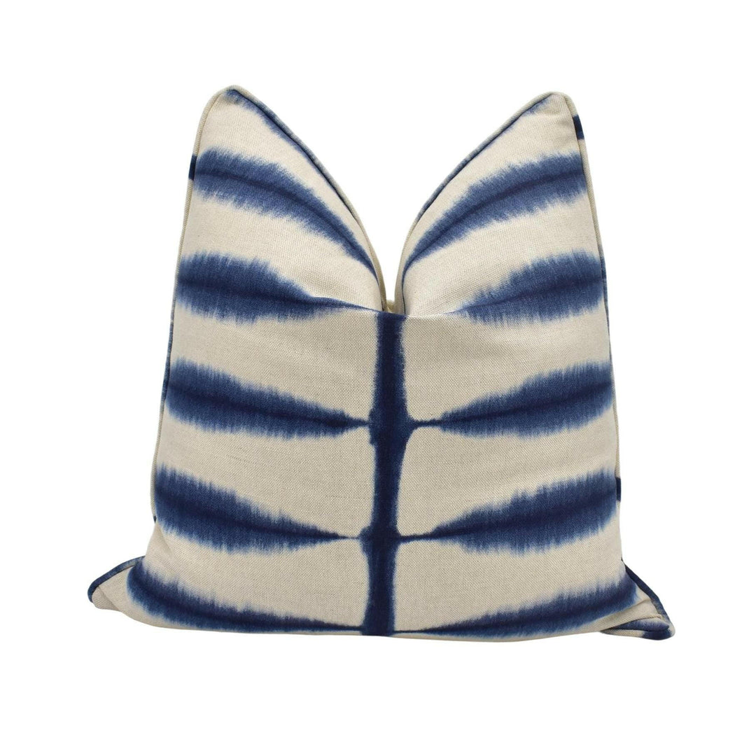 Scion - Shibori - Indigo / Linen - Ancient Japanese Shibori Technique Designer Cushion Cover - Luxury Throw Pillow - Handmade Home Decor.
