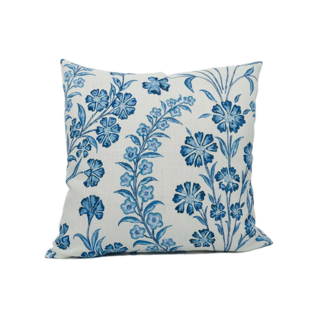 Nina Campbell - Ashdown Chelwood - Blue / Ivory - Classic Floral Cushion Cover - Handmade Throw Pillow - Designer Home Décor.