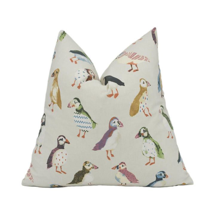 Prestigious Textiles - Puffin - Driftwood - Fun Cushion Cover Whimsical Throw Pillow Colourful Designer Home Décor.