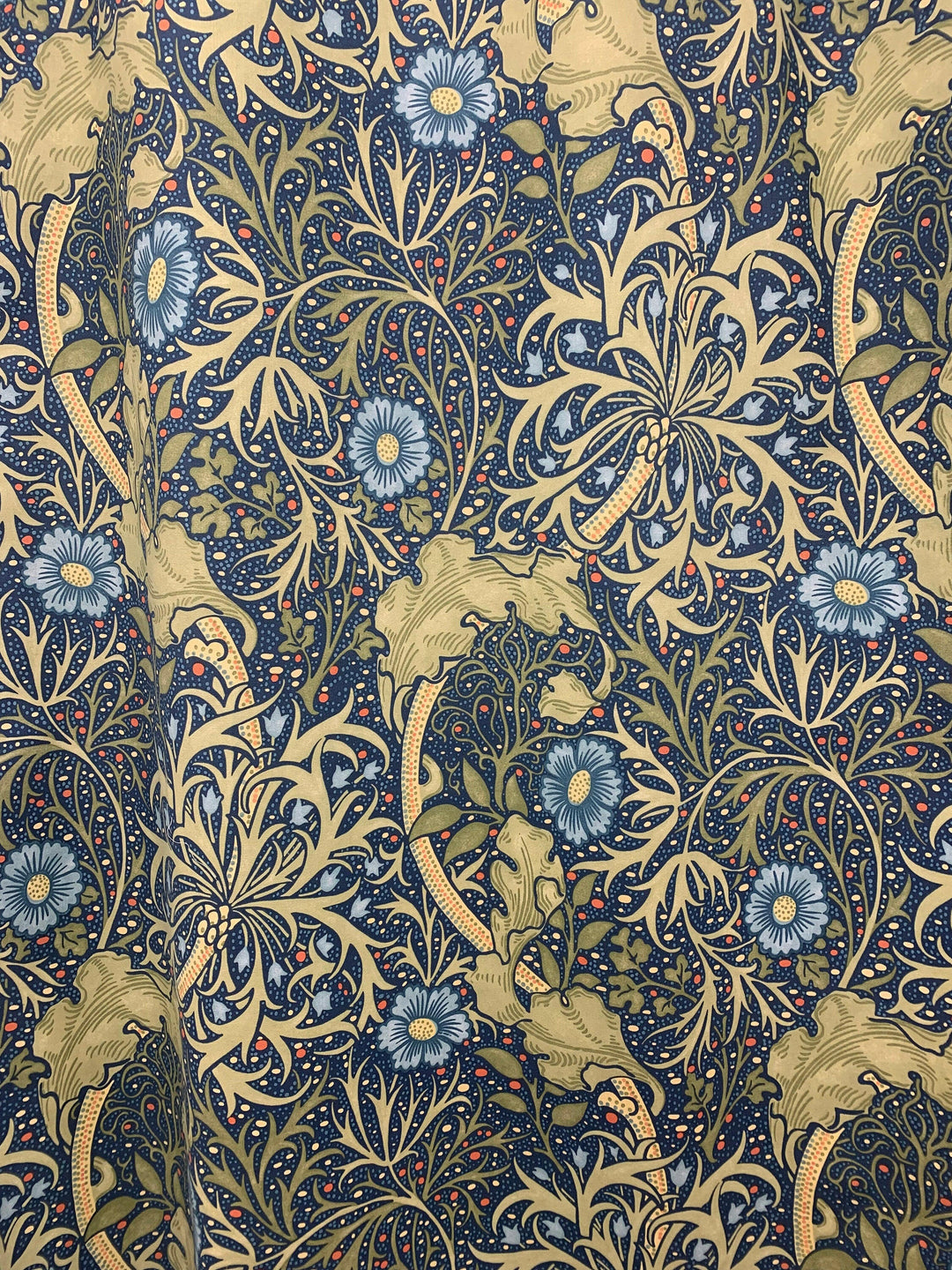 William Morris - Seaweed- Cobalt/Thyme  224472 -  Made to Measure Curtains Designer Home Decor.