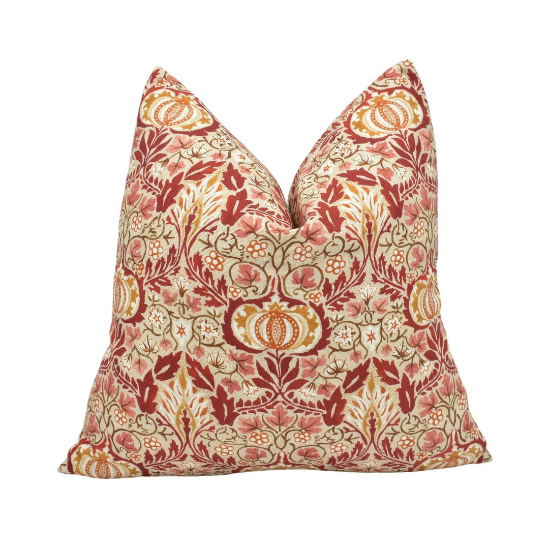 William Morris - Little Chintz - Russet - Classic Morris Indian Inspired Pomegranate Designer Cushion Cover- Luxury Throw Pillow - Scatter.