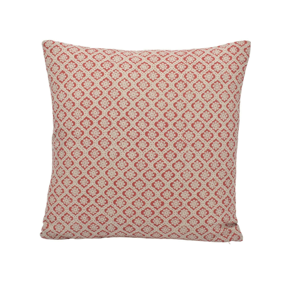 GP & J Baker - Indus Flower - Red - Indian Inspired Small Scale Floral Cushion Cover - Handmade Throw Pillow - Designer Home Décor.