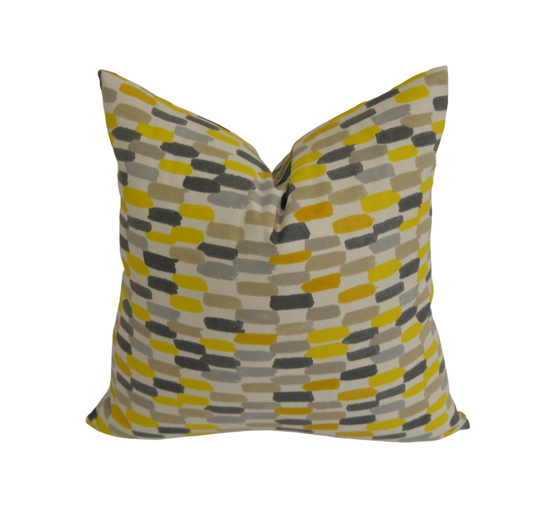 Prestigious - Batik - Saffron - Quirky Colourful Brushstrokes Cushion Cover - Handmade Throw Pillow Designer Home Decor.