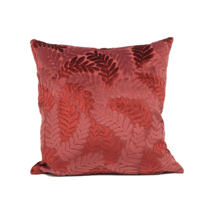 ILIV - Bedale - Bordeaux - Luxurious Thick Leafy Fern Designer Cushion Cover - Luxury Throw Pillow - Handmade Home Decor.
