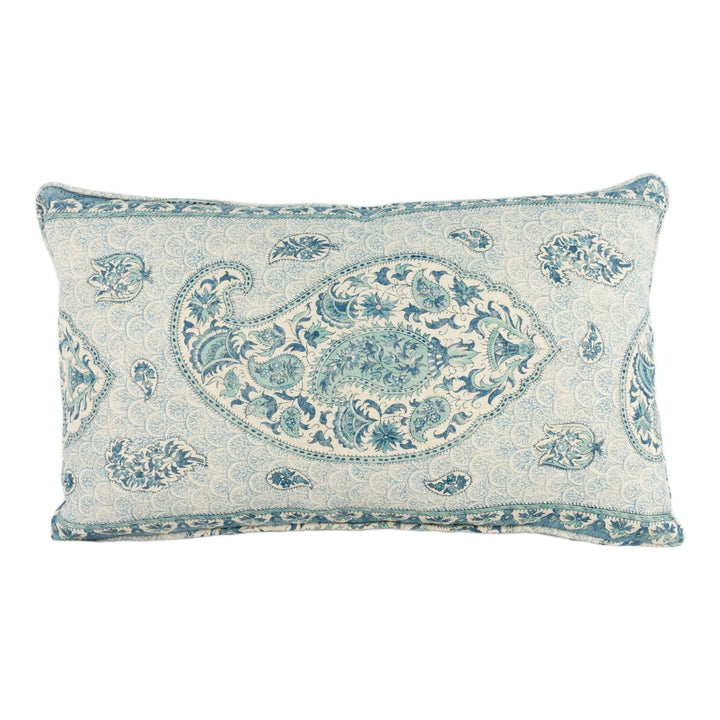 GP & J Baker - Coromandel - Blue - Intricately Detailed Kashmir Paisley Designer Cushion Cover - Luxury Throw Pillow - Handmade Home Decor.