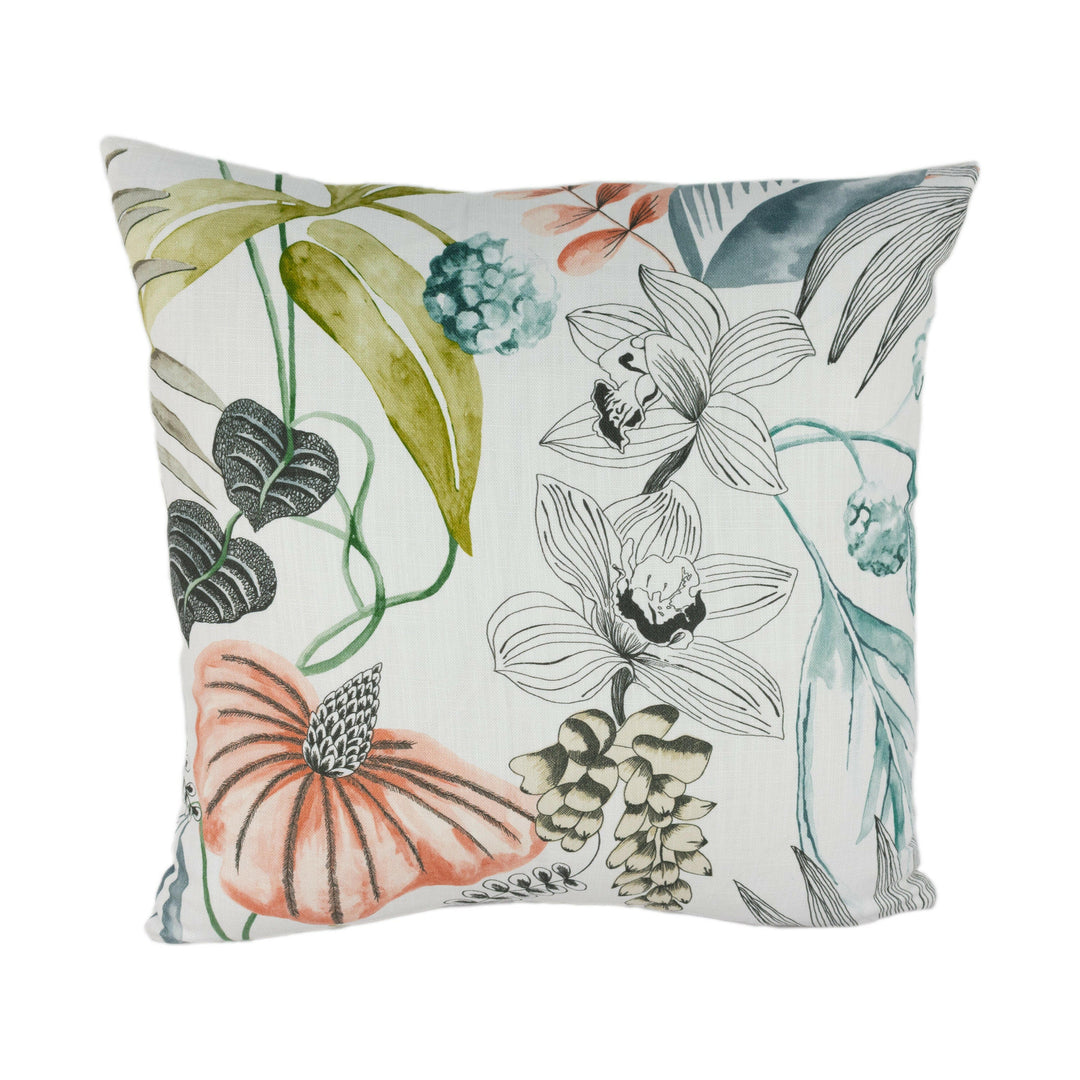 Harlequin - Habanera - Coral / Harbour / Lime - Ibiza Inspired Tropical Floral Handmade Cushion Cover Throw Pillow Designer Home Decor.