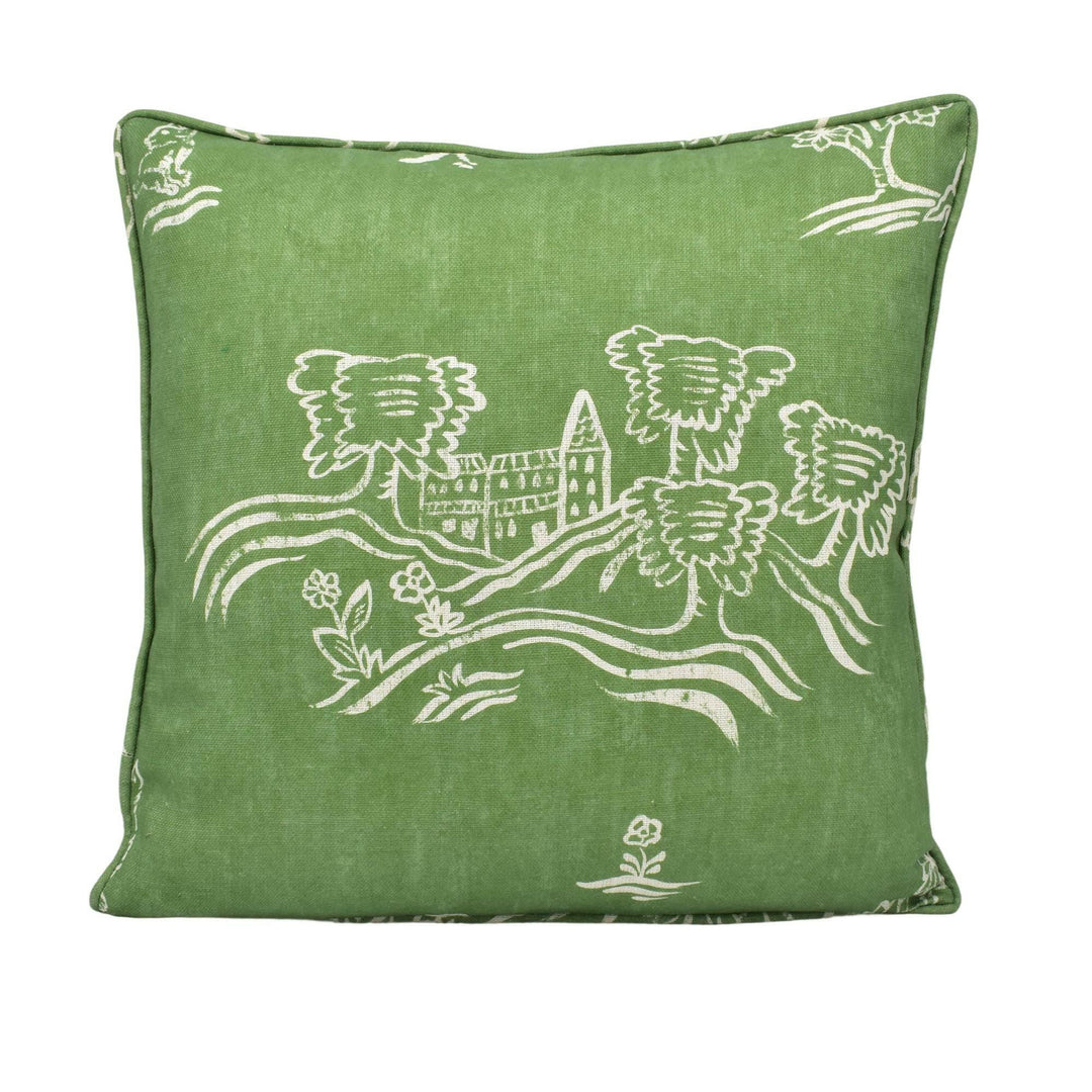 Andrew Martin - Friendly Folk - Basil Green - Vibrant English Folklore Inspired Designer Cushion Cover - Luxury Throw Pillow - Handmade Home.